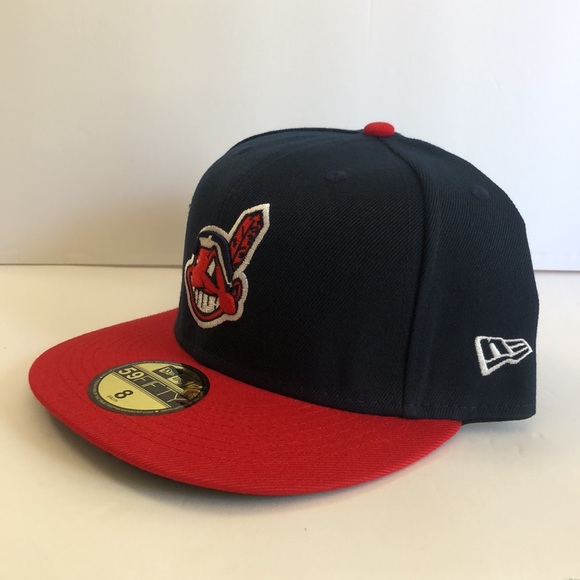 NWT RARE Cleveland Indians Fitted New Era Caps Pick Your Size! Chief Wahoo Logo - Picture 3 of 4